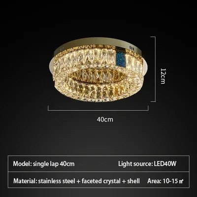 plafonnier en cristal de luxe à led pour décoration intérieure