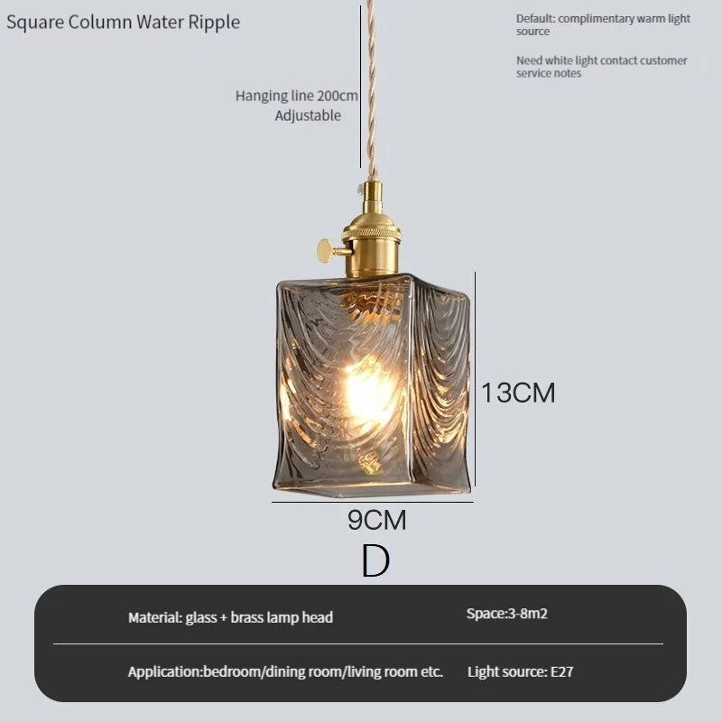 lustre vintage edison avec ombre en verre cristal pour bar loft