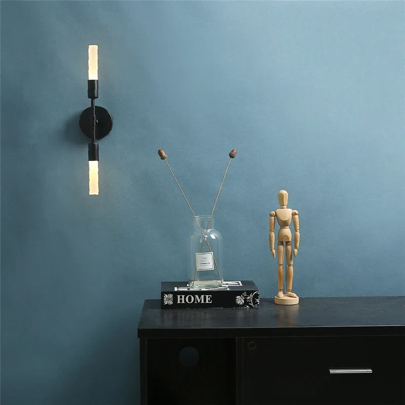 applique murale modernes minimalistes en verre 2 têtes