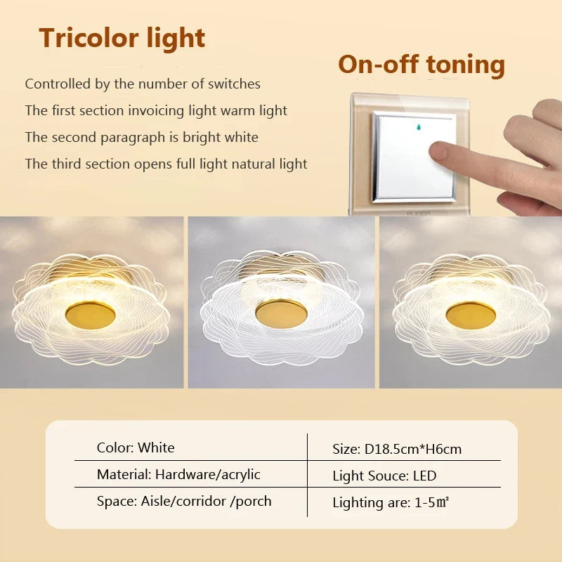 plafonnier led moderne en acrylique pour décoration intérieure