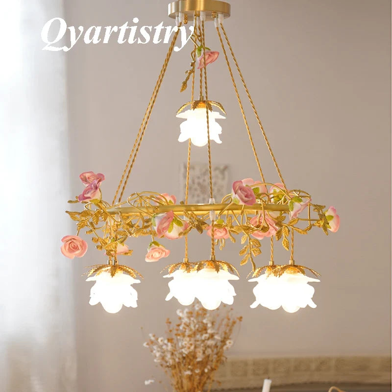 lustre pastoral français en céramique design luminaires suspendus