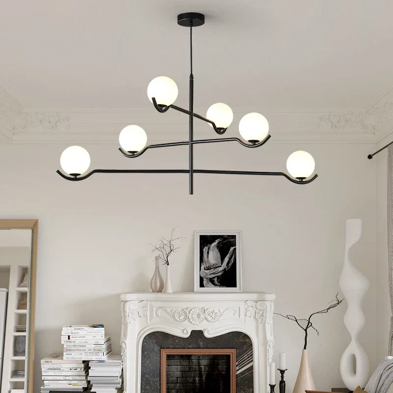 lustre design moderne en verre et métal luminaires suspendus