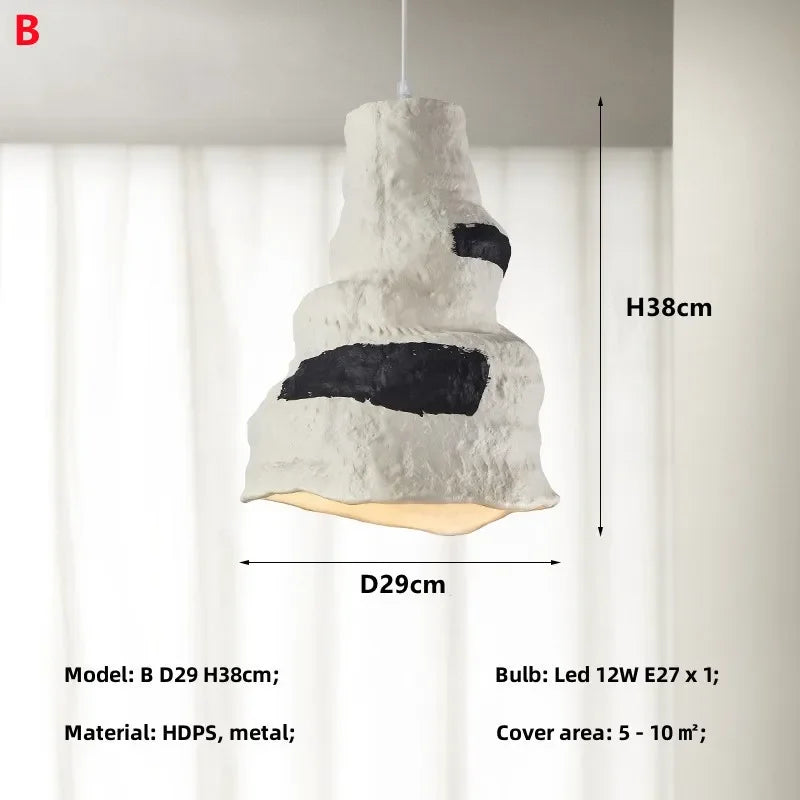Nordic Wabi Sabi E27 Restaurant Pendant Chandeliers Lustre Living Room Lighting Designer Modern Cafe Bar LED Decor Hanging Lamps