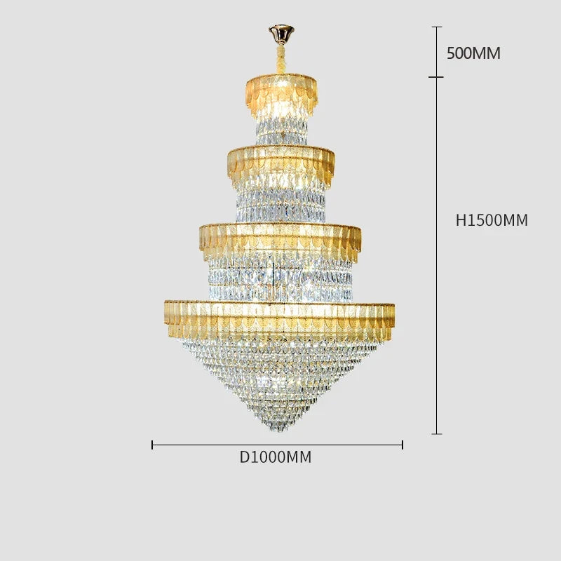 lustre luxe cristal design contemporain pour salon et hôtel