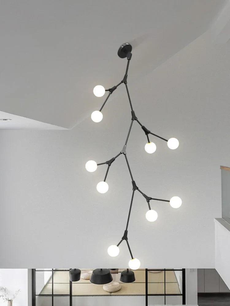 lustre moderne en verre pour intérieur nordique élégant