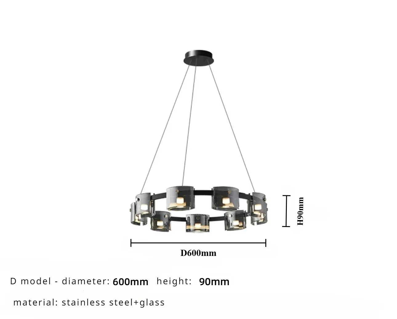 lustre moderne en verre minimaliste pour éclairage design