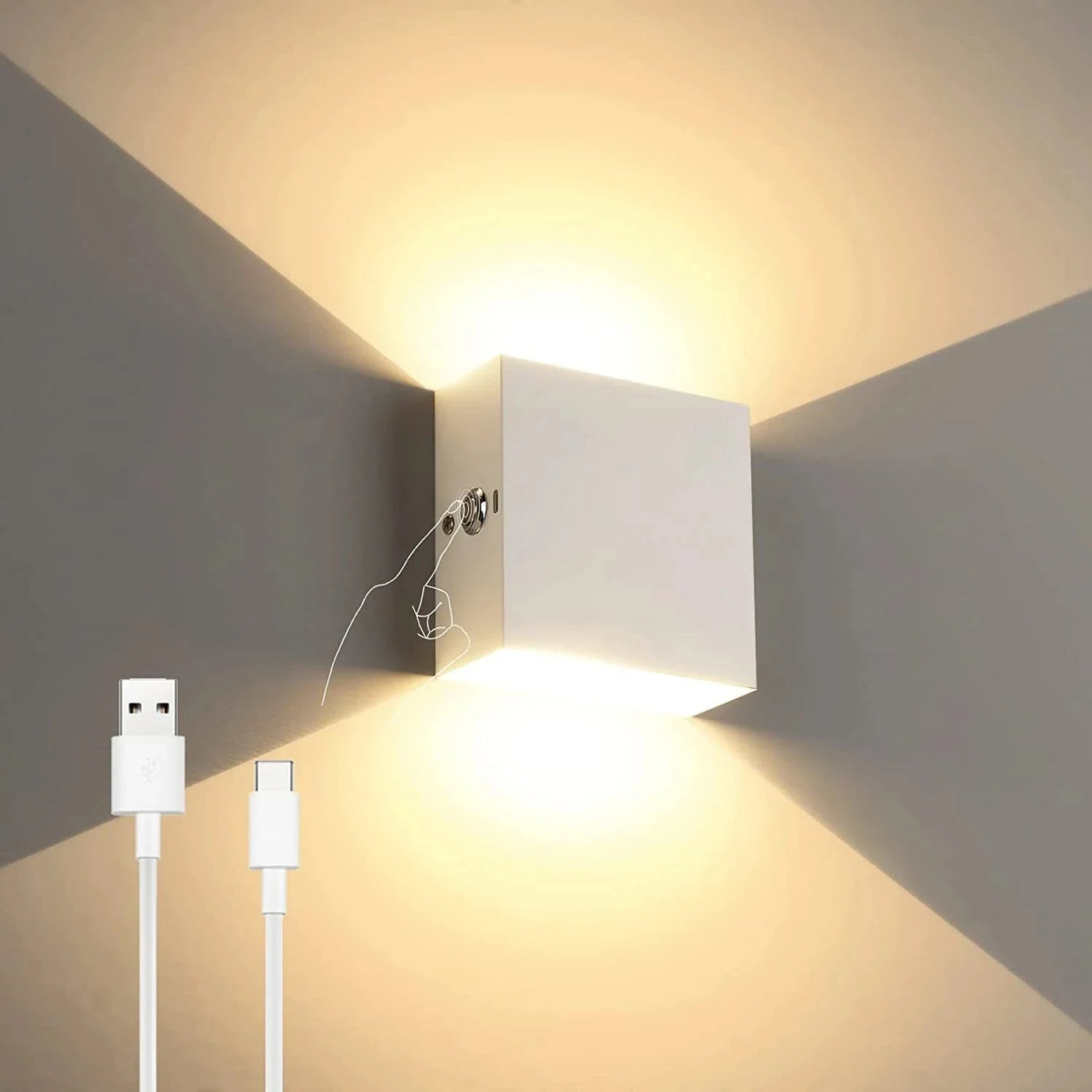 applique murale led rechargeable sans fil avec capteur humain usb