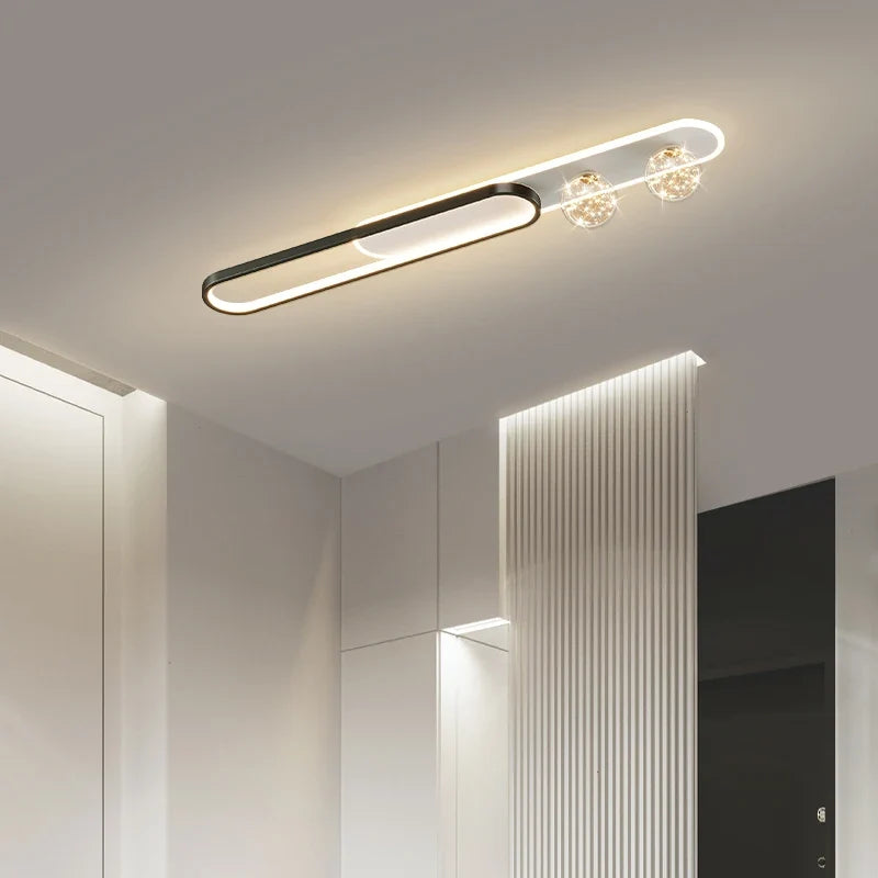 lustre moderne de luxe simple étoilé longue bande encastrée