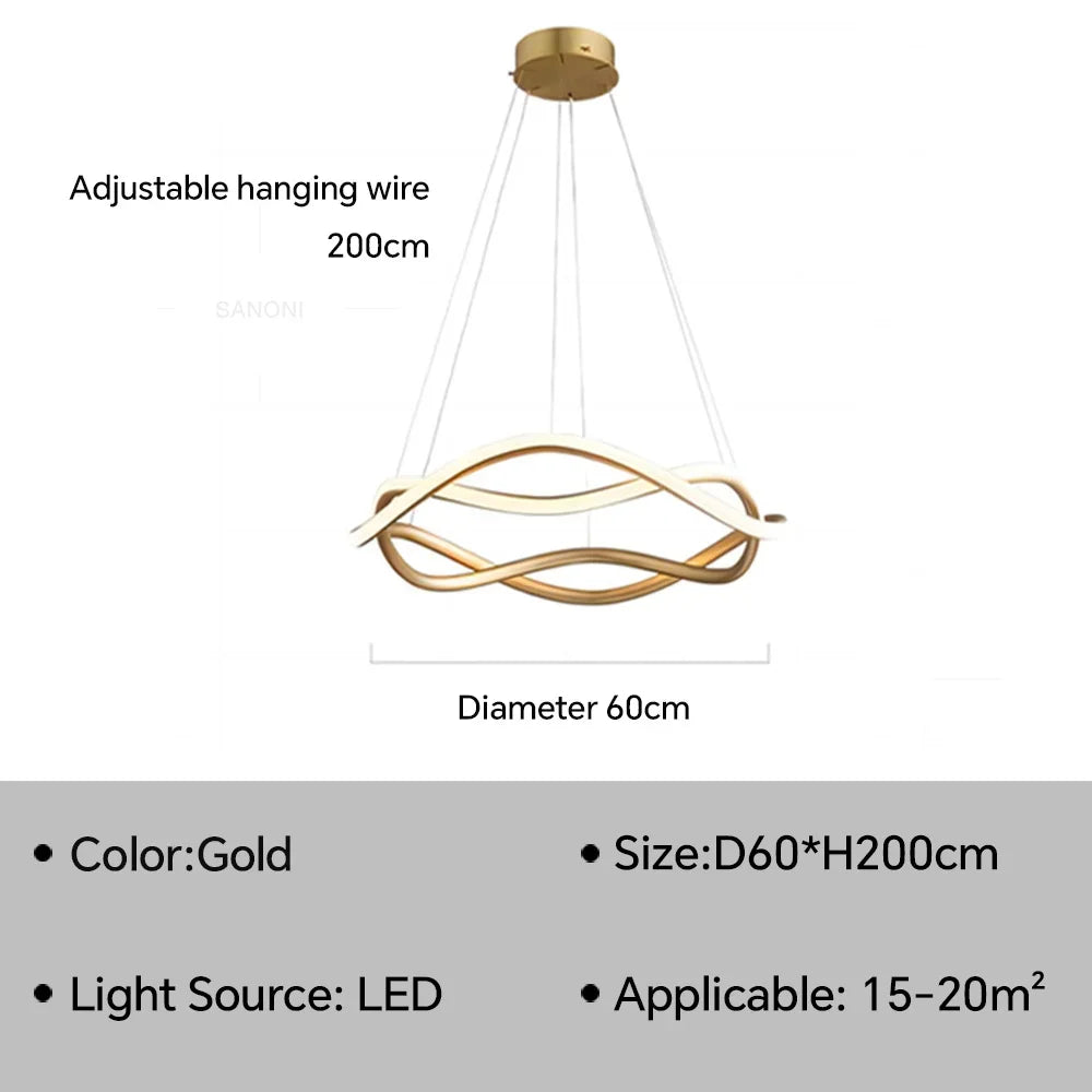 suspension à led moderne pour décoration intérieure élégante