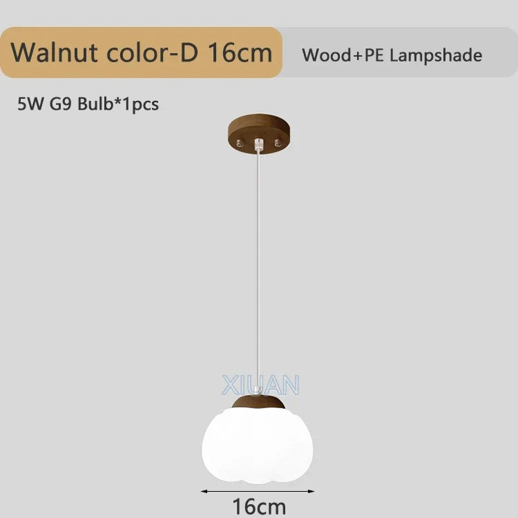 suspension moderne en bois naturel lustre en forme de coton