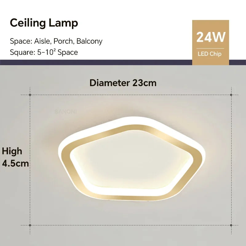 plafonnier moderne doré pour décoration intérieure et luminaires