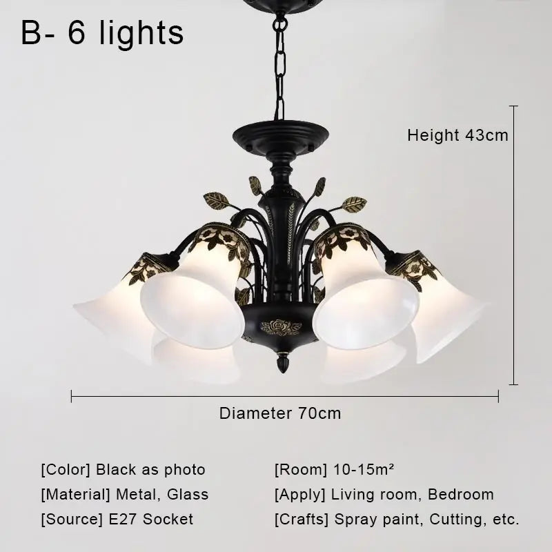 lustre à led rétro en verre pour intérieur vintage