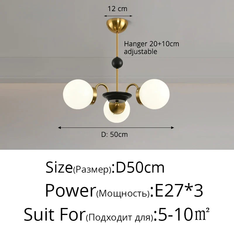 lustre moderne bauhaus magic bean style français crème luxe
