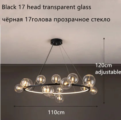 lustre moderne en verre design pour décoration intérieure élégante