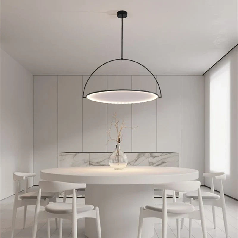 lustre nordique en fer noir pour éclairage intérieur