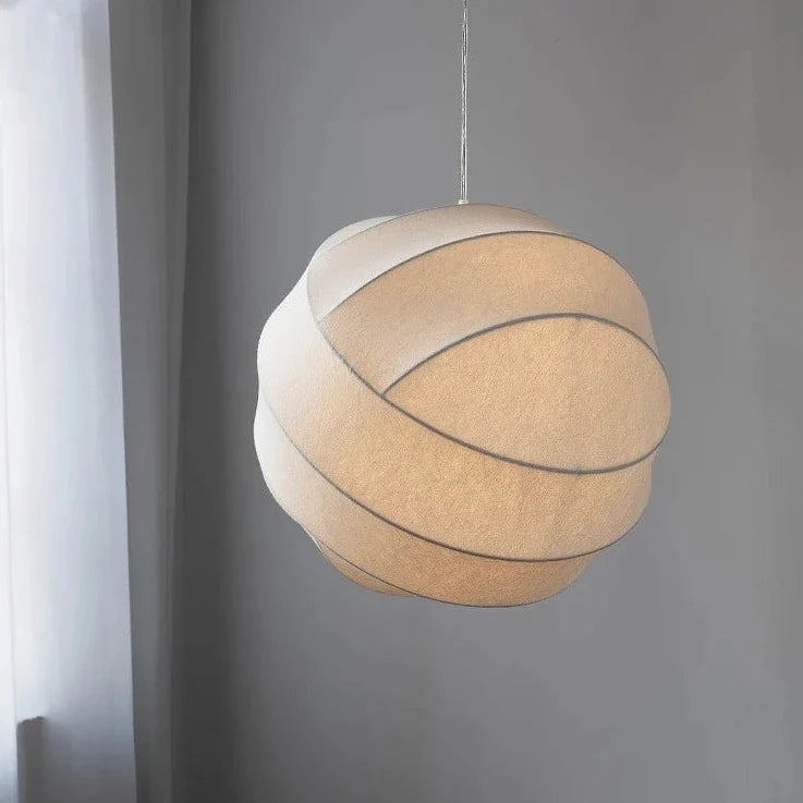 Lustre boule design en tissu style soie fait à la main