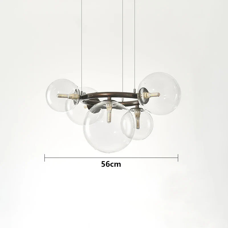 lustre à bulles de verre nordique pour décoration intérieure