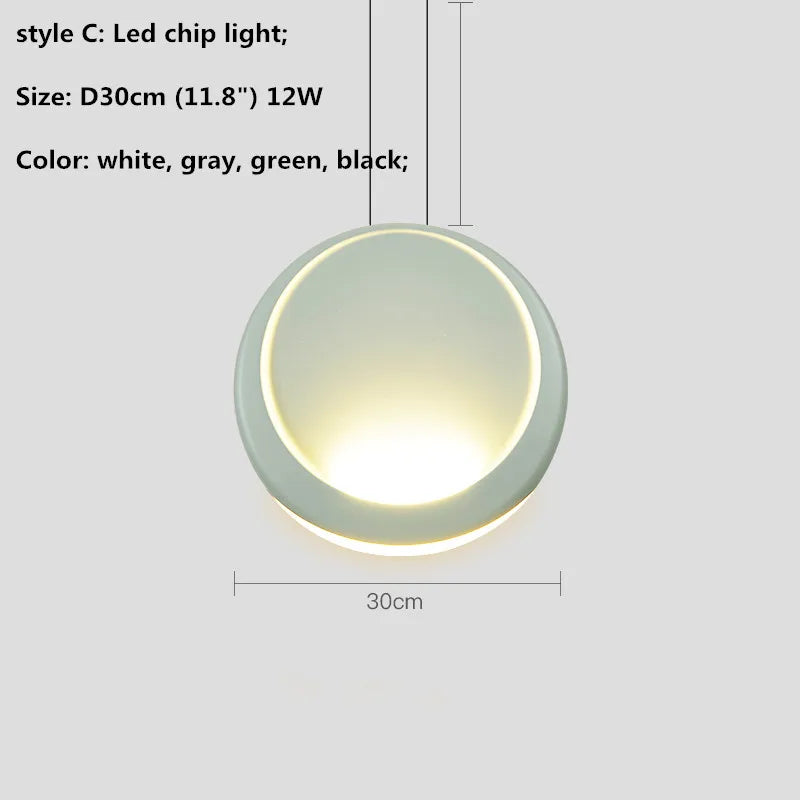 Barre nordique suspension LED lumière moderne canapé goutte lumière ronde résine Lustre lampe suspendue salle à manger suspension LED luminaires