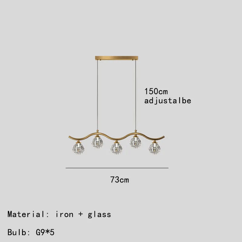 suspension moderne en verre et métal pour intérieur