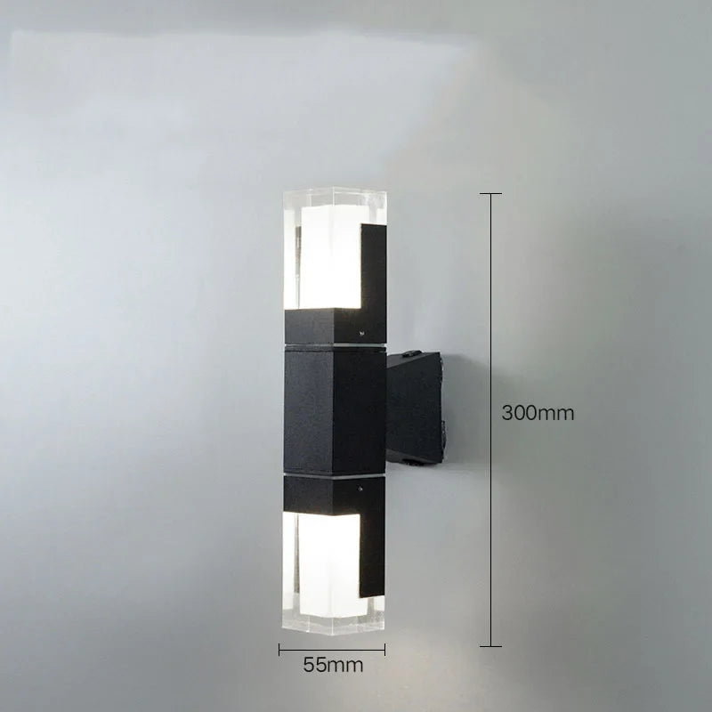 Outdoor Double-Headed Wall Lights, Upper and Lower Lighting Spotlights,Simple and Modern LED Household Aisle Corridor Lights