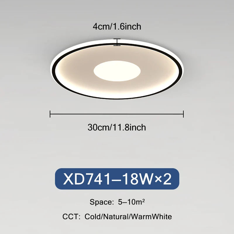 plafonnier led ultra mince moderne rond montage en surface