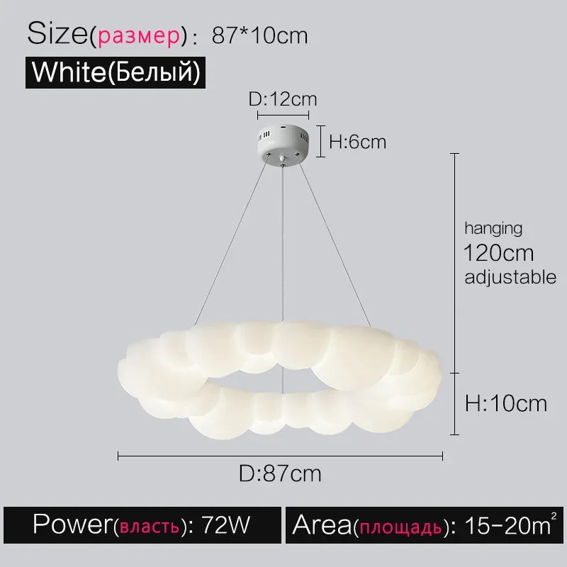 Nordic Living Room Pendant Lamp Modern Simple Atmosphere Cream Wind Lamp Decoration Bubble Restaurant Lamp Master Bedroom Lamps
