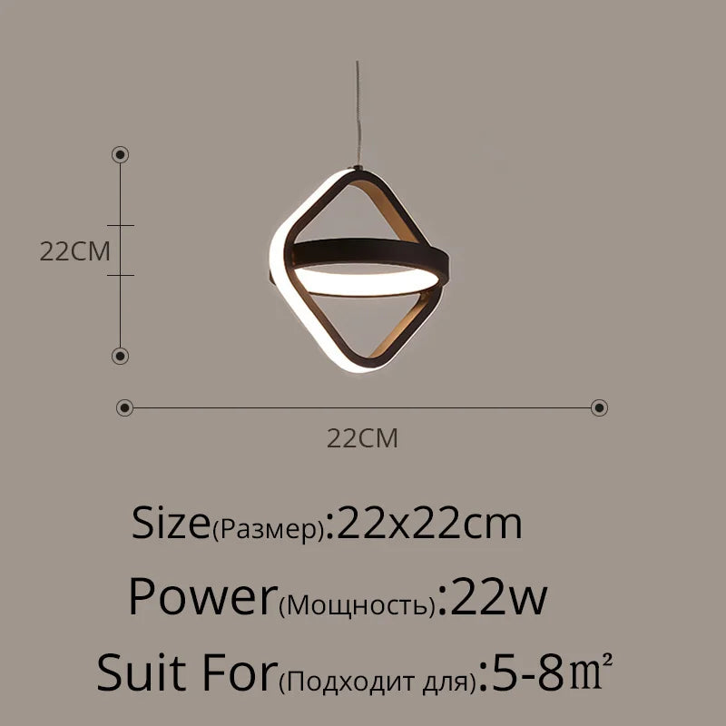 suspension led moderne pour éclairage intérieur design élégant