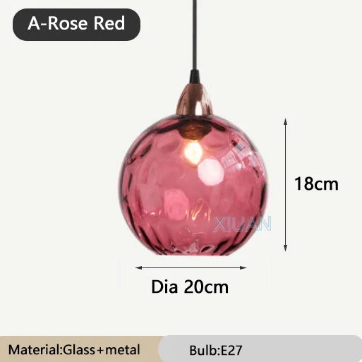 lustre en verre coloré lumineux pour restaurant