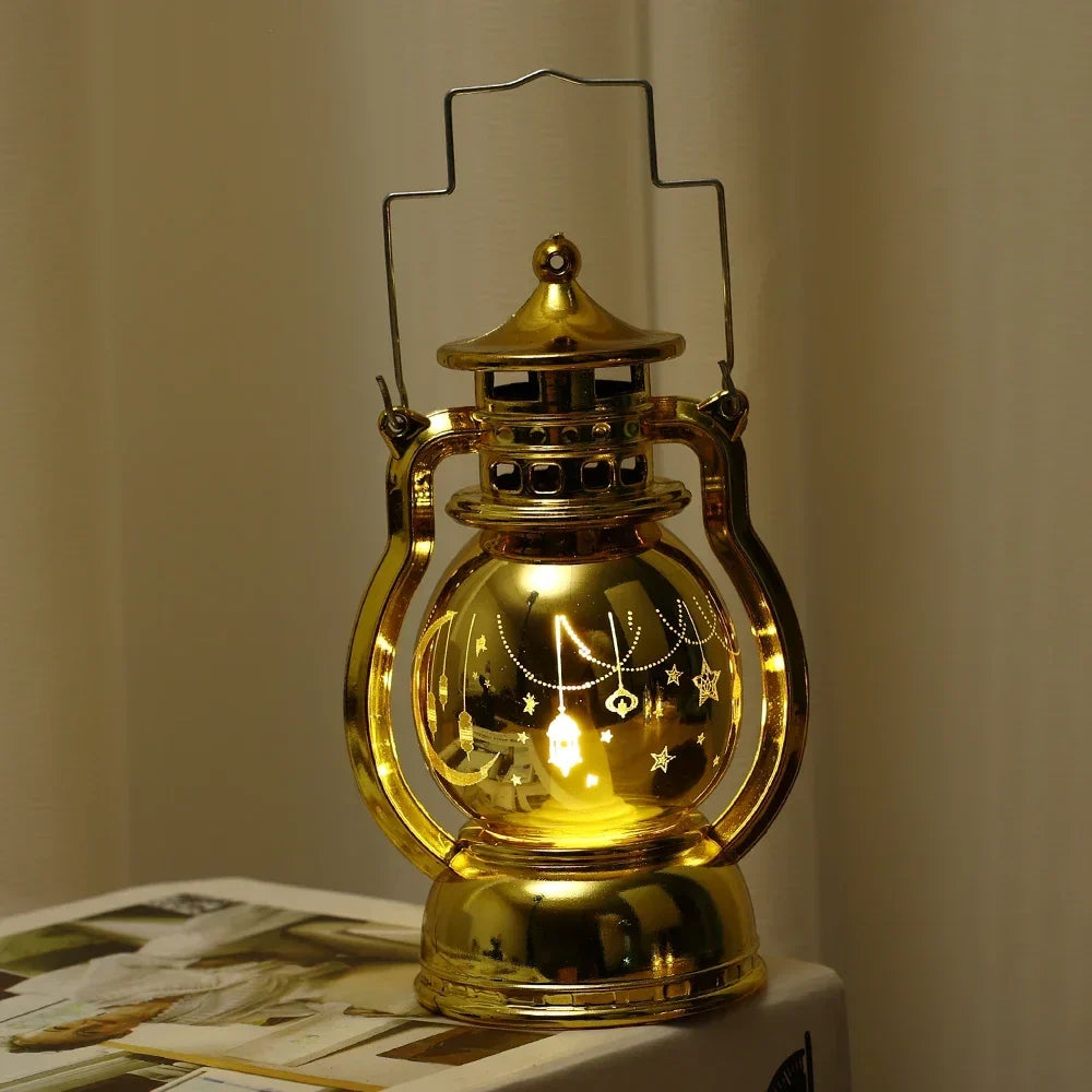 lampe à poser eid mubarak lanterne portable rétro pour décoration festive