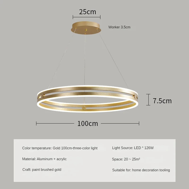lustre circulaire moderne pour décoration intérieure créative et élégante