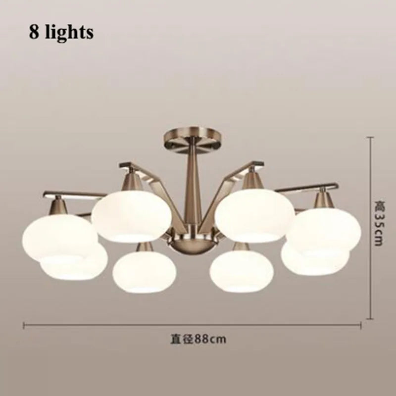 lustre moderne en métal nickelé avec éclairage à led