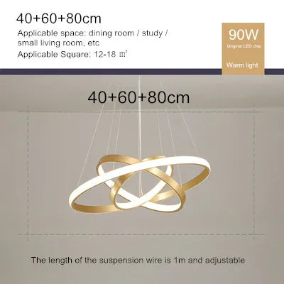 lustre moderne style nordique avec télécommande et anneau lumineux
