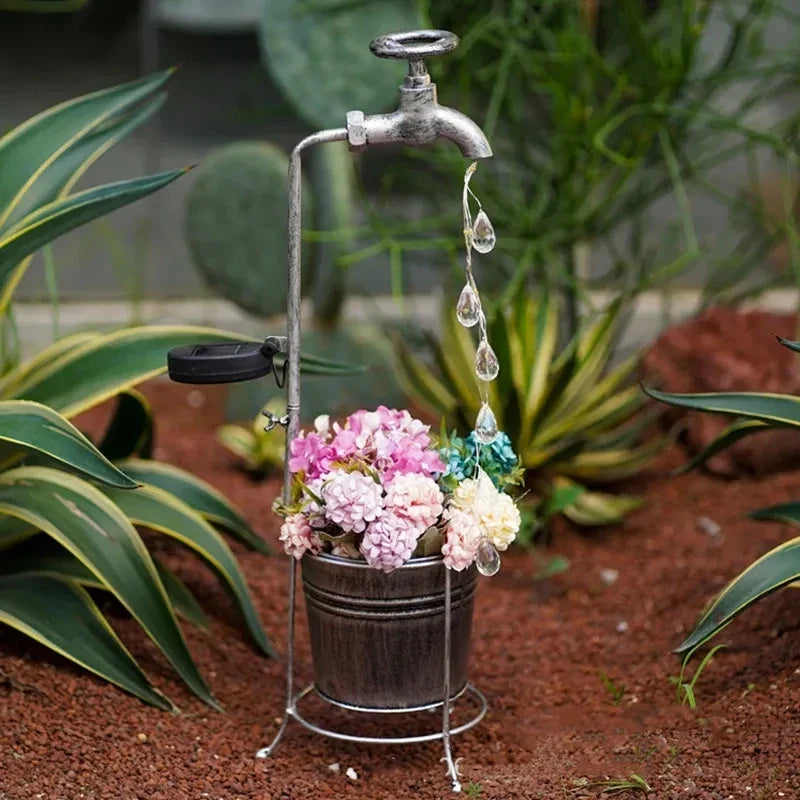 lampes solaires pour robinet d'arrosage décoration jardin extérieur