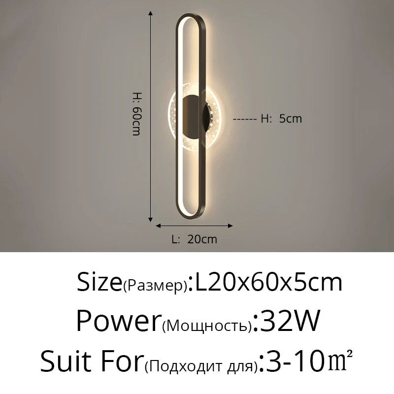 applique murale ovale minimaliste en aluminium pour escalier