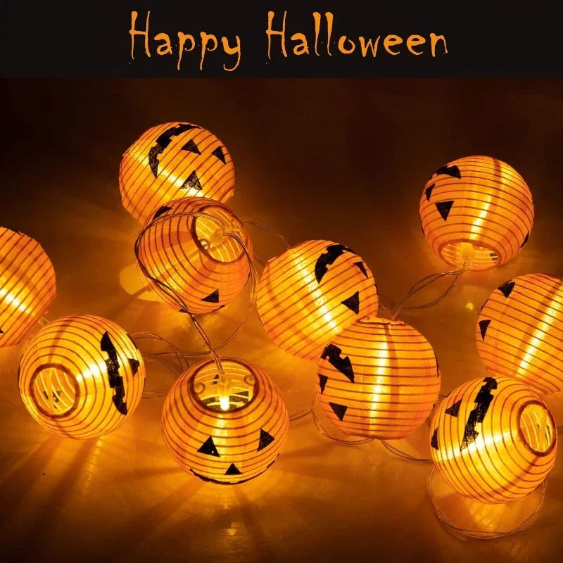guirlande lumineuse citrouille pour décor halloween en intérieur extérieur