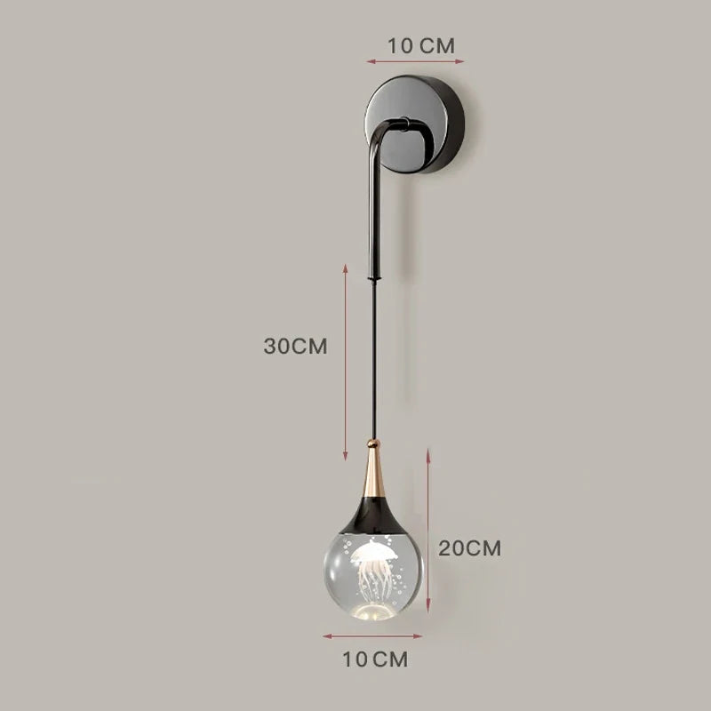 applique murale led créative en forme de méduse
