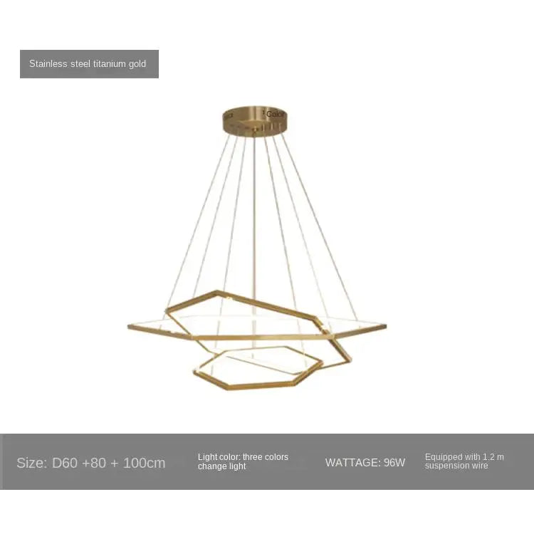 lustre hexagone led simple moderne luxe suspension