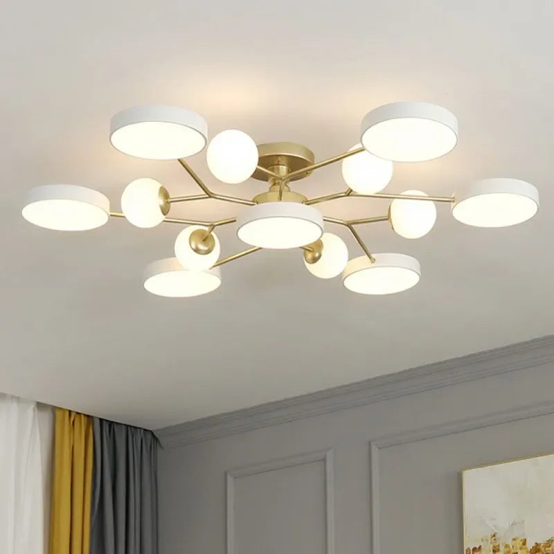 lustre led moderne en boule de verre pour décoration maison