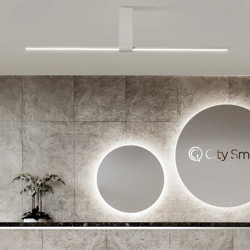 lampes de plafond minimalistes longues pour divers espaces