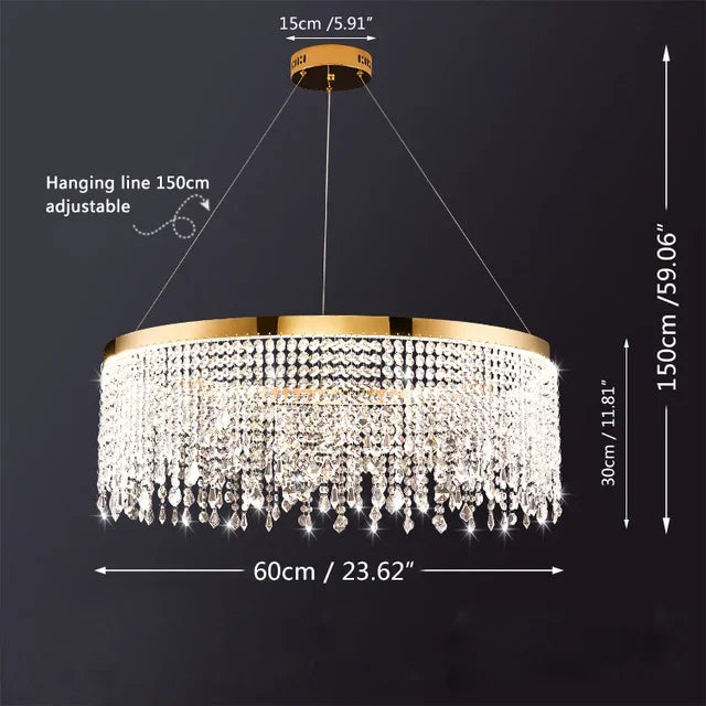 lustre moderne en cristal pour décoration intérieure élégante