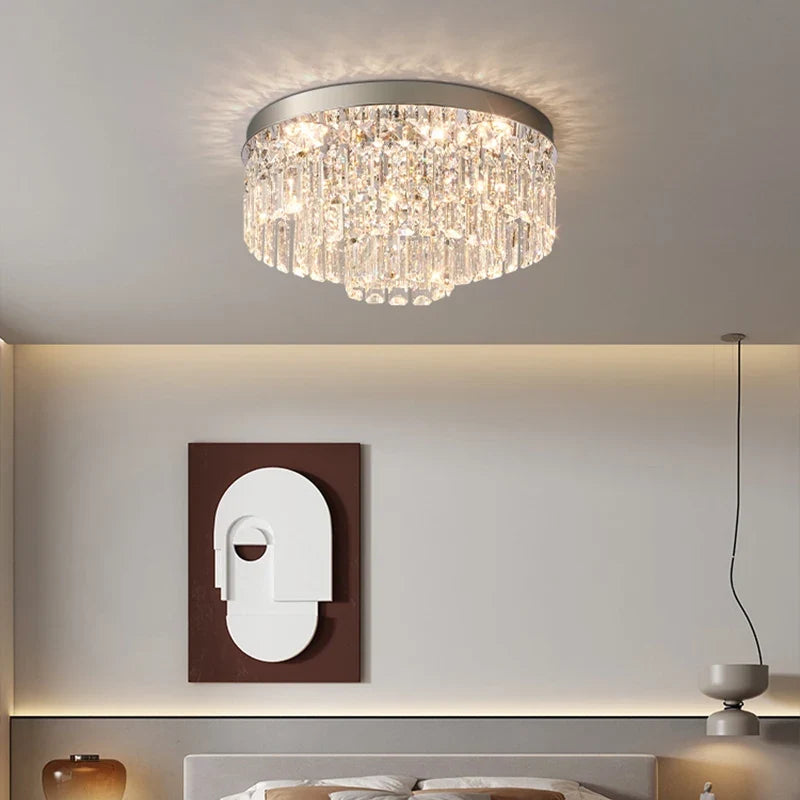 plafonnier en cristal luxe style français atmosphère simple 2024