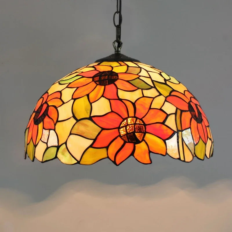 Lustre en verre coloré Tiffany rétro européen