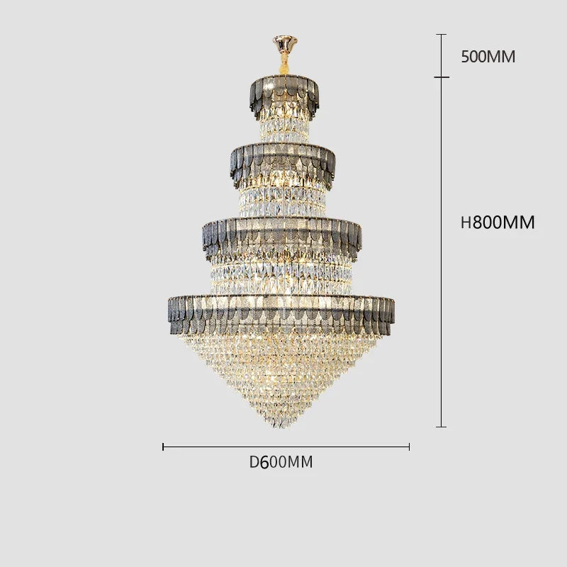lustre luxe cristal design contemporain pour salon et hôtel