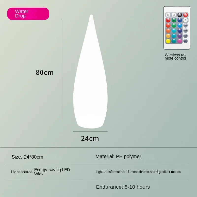 lampadaire de jardin solaire étanche en forme de goutte d'eau