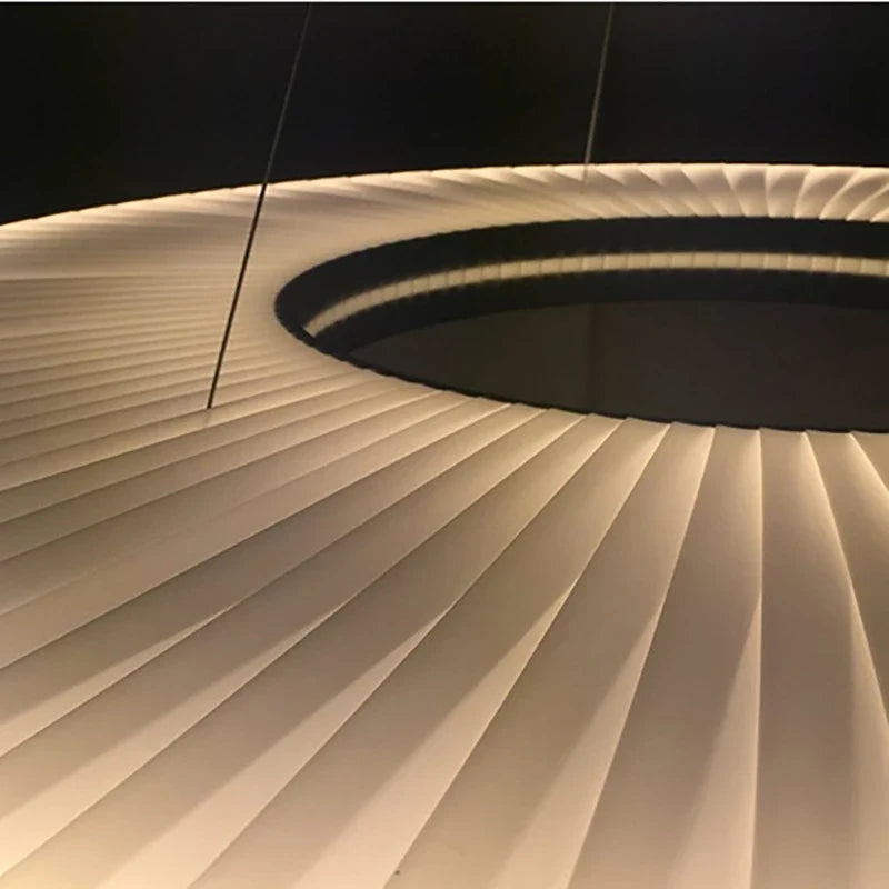 lustre moderne en tissu iris led pour décoration d'hôtel
