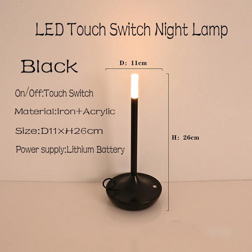 LED bougie lampe de Table de camping-car Rechargeable veilleuse tactile pour la décoration de la maison dîner atmosphère créative lampe de bureau