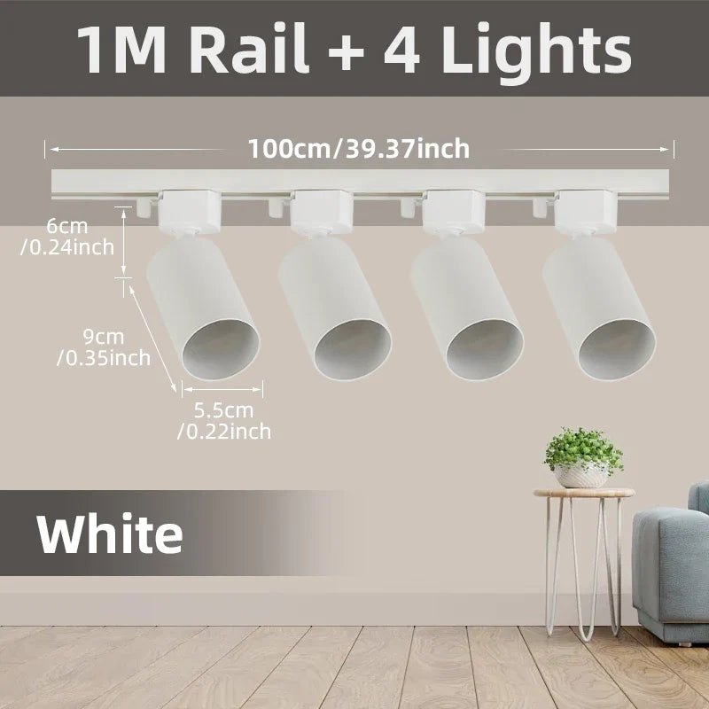 spot led sur rail pour éclairage intérieur et décoration