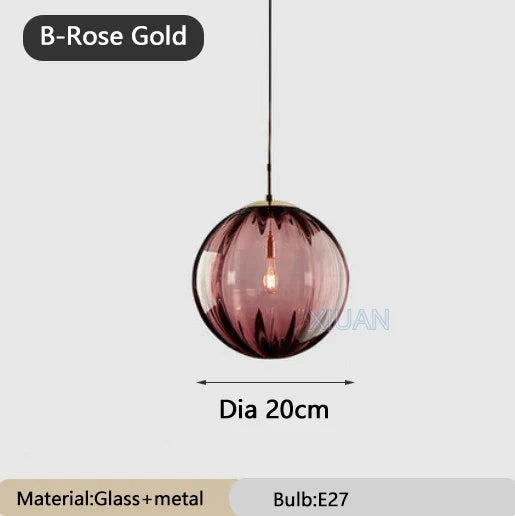 lustre en verre coloré lumineux pour restaurant