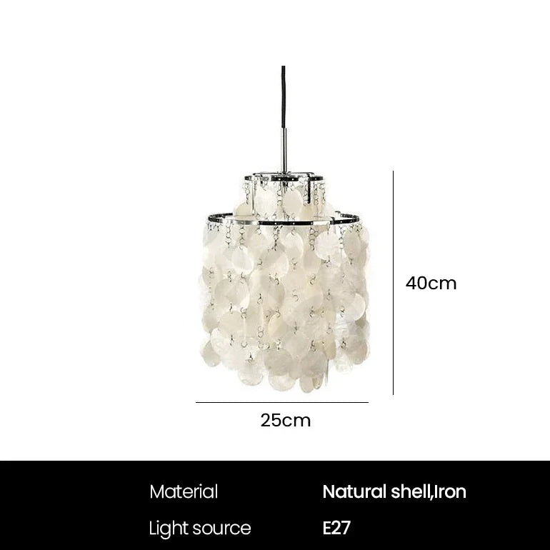 lustre rétro en coquillage pour décoration intérieure moderne