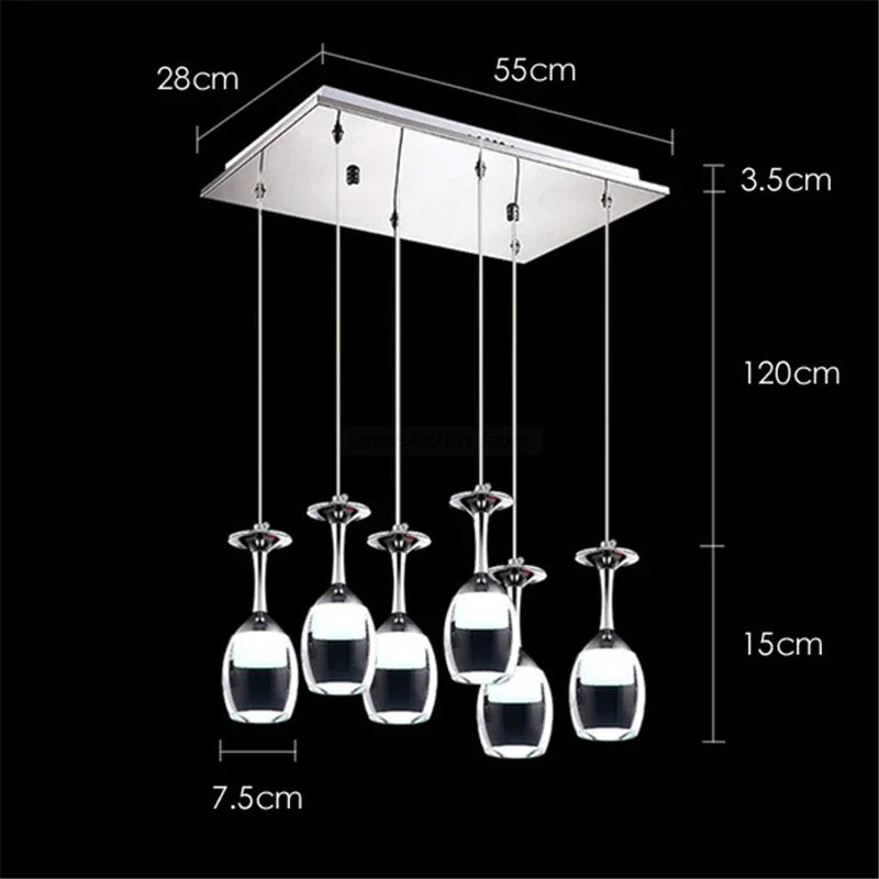 suspension modernes en verre de vin pour bar café